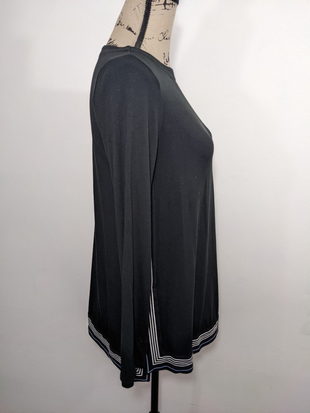 J. Jill WEAREVER Black Long Sleeve Soft Shirt Tunic T… Gem