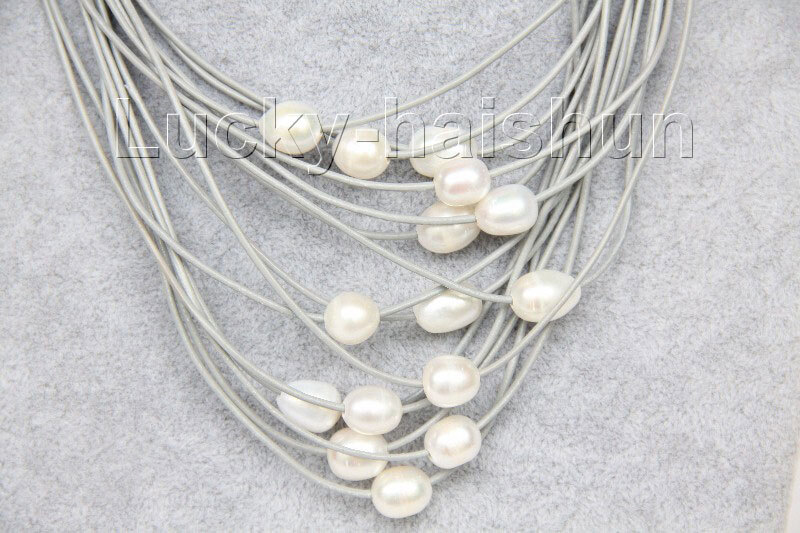 ネックレス・ペンダント Gray Pearl Necklace Natural Metallic Grey Pearl Necklace in Sterling Silver