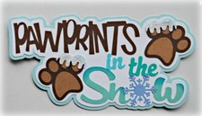 CRAFTECAFE TITLE DOG SNOW premade paper piecing scrapbook die cut piece page 3D