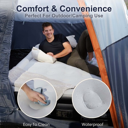 Queen Air Mattress 18" Inflatable Bed w/ Built-In Pump, Portable & Durable Black - Picture 7 of 11