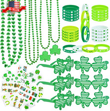 96Pcs St. Patricks Day Party Favors Set Shamrock Glasses Necklaces Bracelets Tat