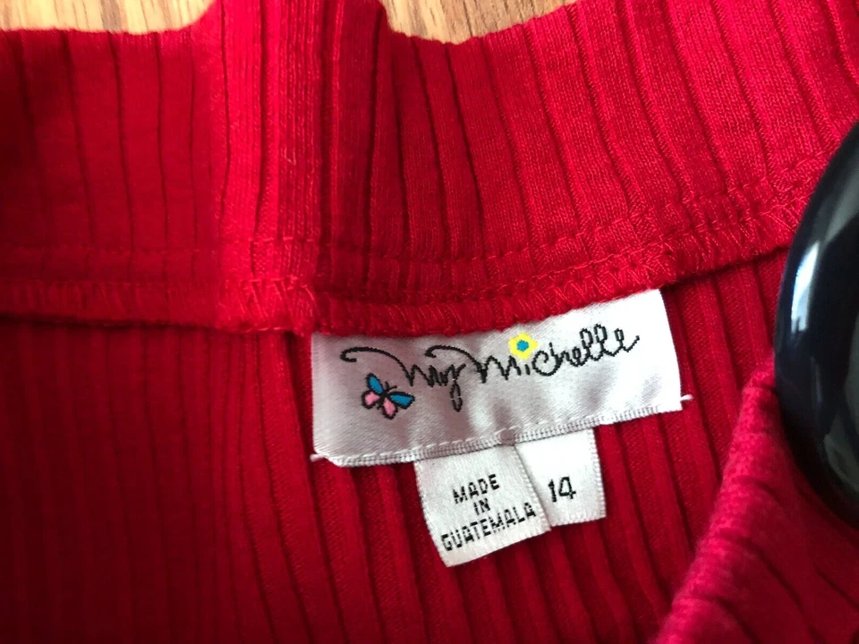 My Michelle Vintage Girls Red and Black Plaid Christmas Holiday Dress size 14 - Image 3 of 4