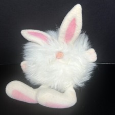 Dakin Fun Farm White Round Hairy Bunny Rabbit...