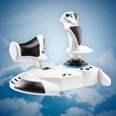 White Original T.Flight Hotas One Flight Stick and Throttle for Xbox One/S/X/PC