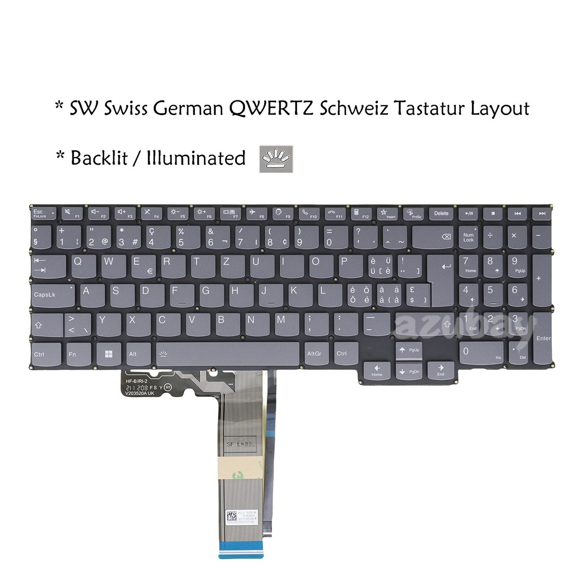 Swiss German Laptop Keyboard For Lenovo ThinkBook 16 G4+ ARA /16