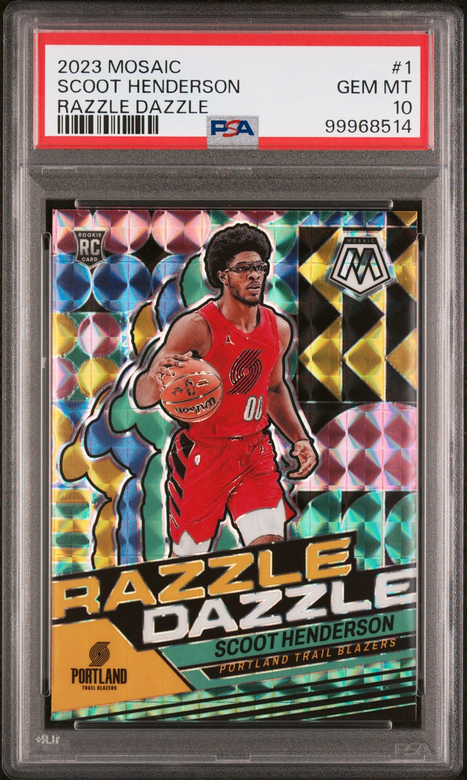 2023 PANINI MOSAIC RAZZLE DAZZLE #1 SCOOT HENDERSON ROOKIE RC PSA 10