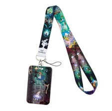 Alice in Wonderland Themed Lanyard w/ ID Holder Keychain