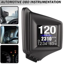 Car HUD Digital Display Speedometer RPM Alarm OBD2+GPS Gauge Head Up Car