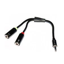 Cirago 3.5mm Stereo Audio Male to 2 Female Headset Mic Y Splitter Cable Adapter