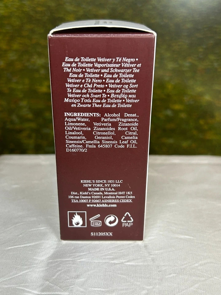 KIEHL'S VETIVER & BLACK TEA 30ML EDT SPRAY (NEW WITH BOX) - Image 2 of 4