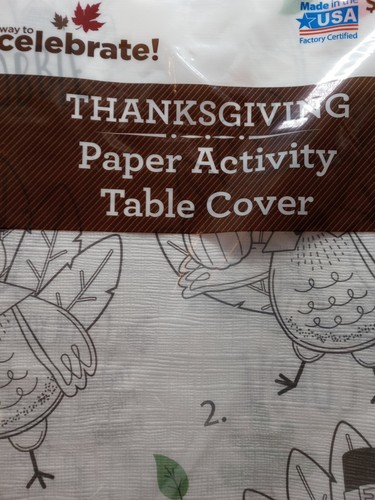 2 - Way to Celebrate! Thanksgiving Paper Activity Table Cover NEW 54" x 88" - Picture 2 of 8