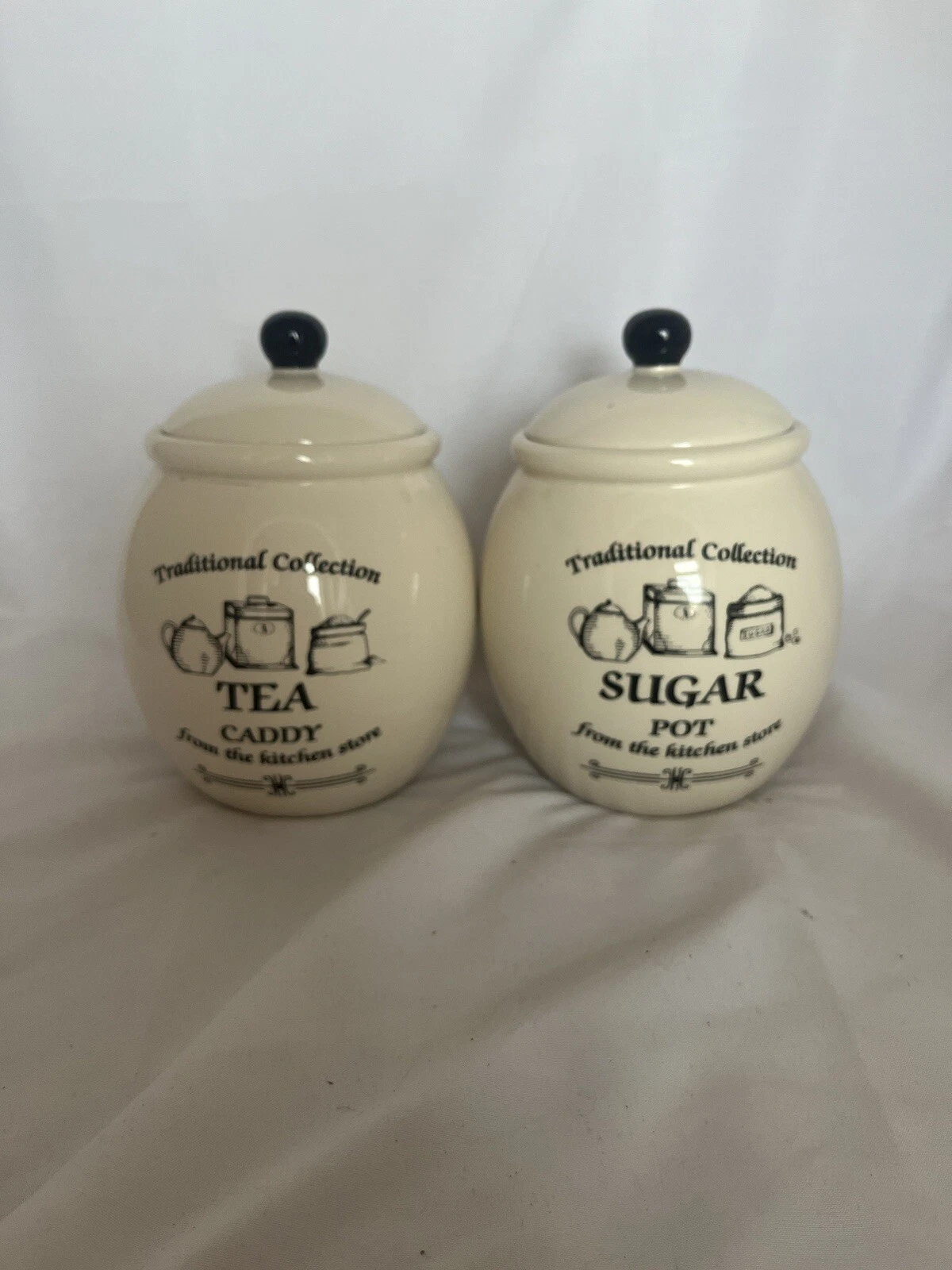 Arthur Wood Tea & Sugar Pot Storage Jar Canister Traditional Collection Ceramic