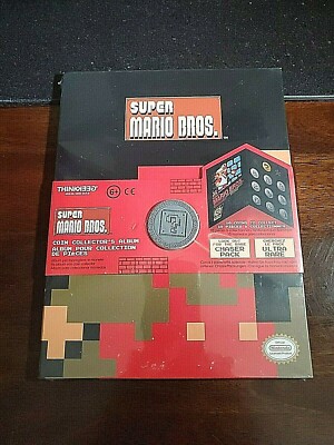 ThinkGeek SUPER MARIO BROS COIN COLLECTOR S ALBUM BOOK Question Block Coin NEW!