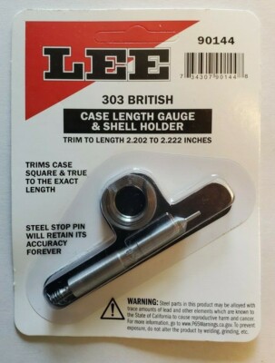 LEE 90144 CASE LENGTH GAUGE & #5 SHELL HOLDER 303 BRITISH *Ships Free*