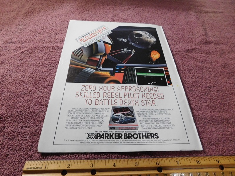Vintage Video Game Ad 1983 Star Wars Return Of The Jedi Death Star Battle
