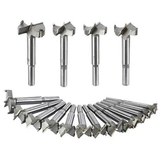 17Pcs Forstner Wood Drill Bit Set Steel Boring Hole Saw Cutter  Wodd Tools Kit