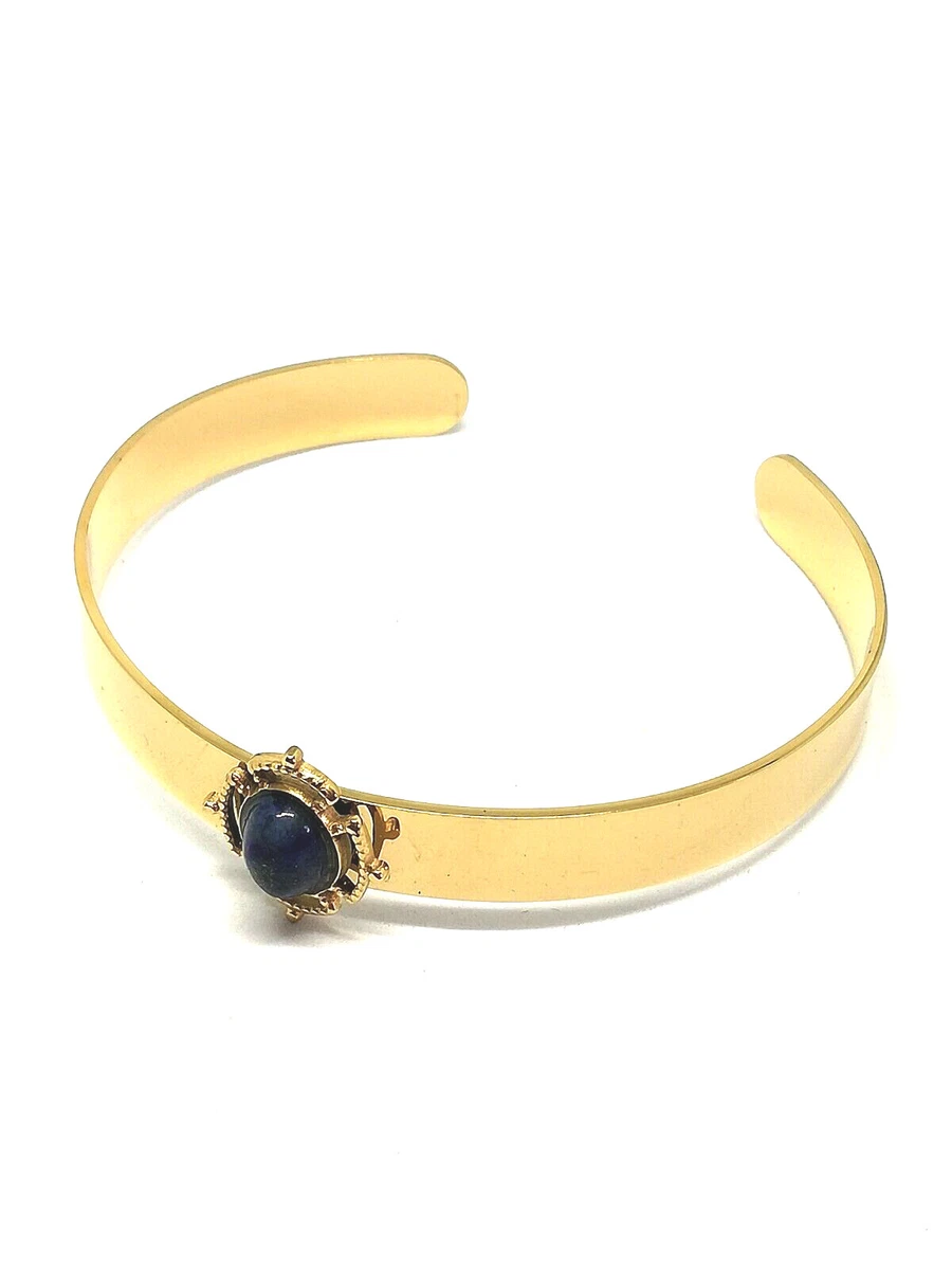 Joli Bracelet Jonc Ancien Avec Pierre Rouge - Élégance Vintage