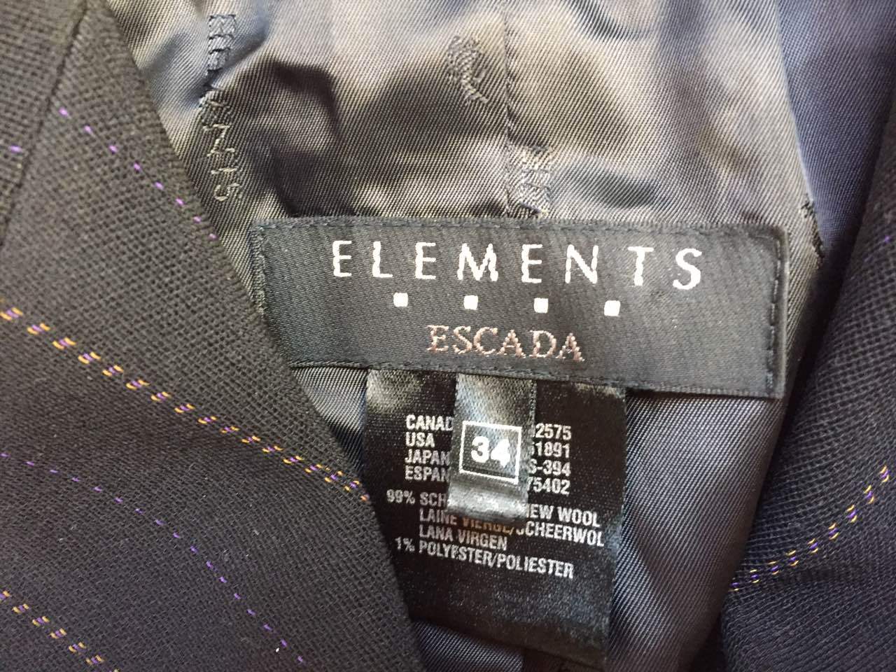 ESCADA ELEMENTS STRIPED WOOL COAT JACKET34 US4 XS - image 4