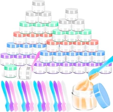 35 PCS 20G Empty Plastic Containers with Colored Lids Small Makeup Sample