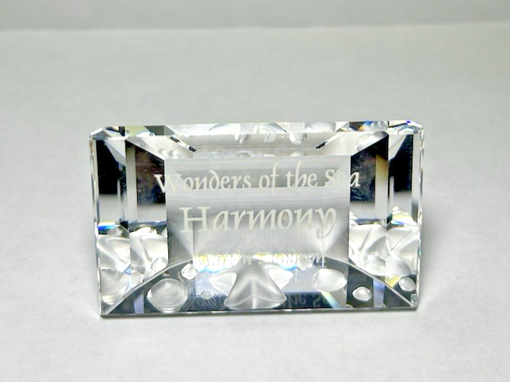 Austrian Swarovski 2005 Wonders of the Sea Harmony Title Plaque Crystal Figurine