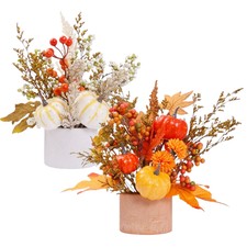Fall Centerpieces Maple Leaves Pumpkin Thanksgiving Decorations