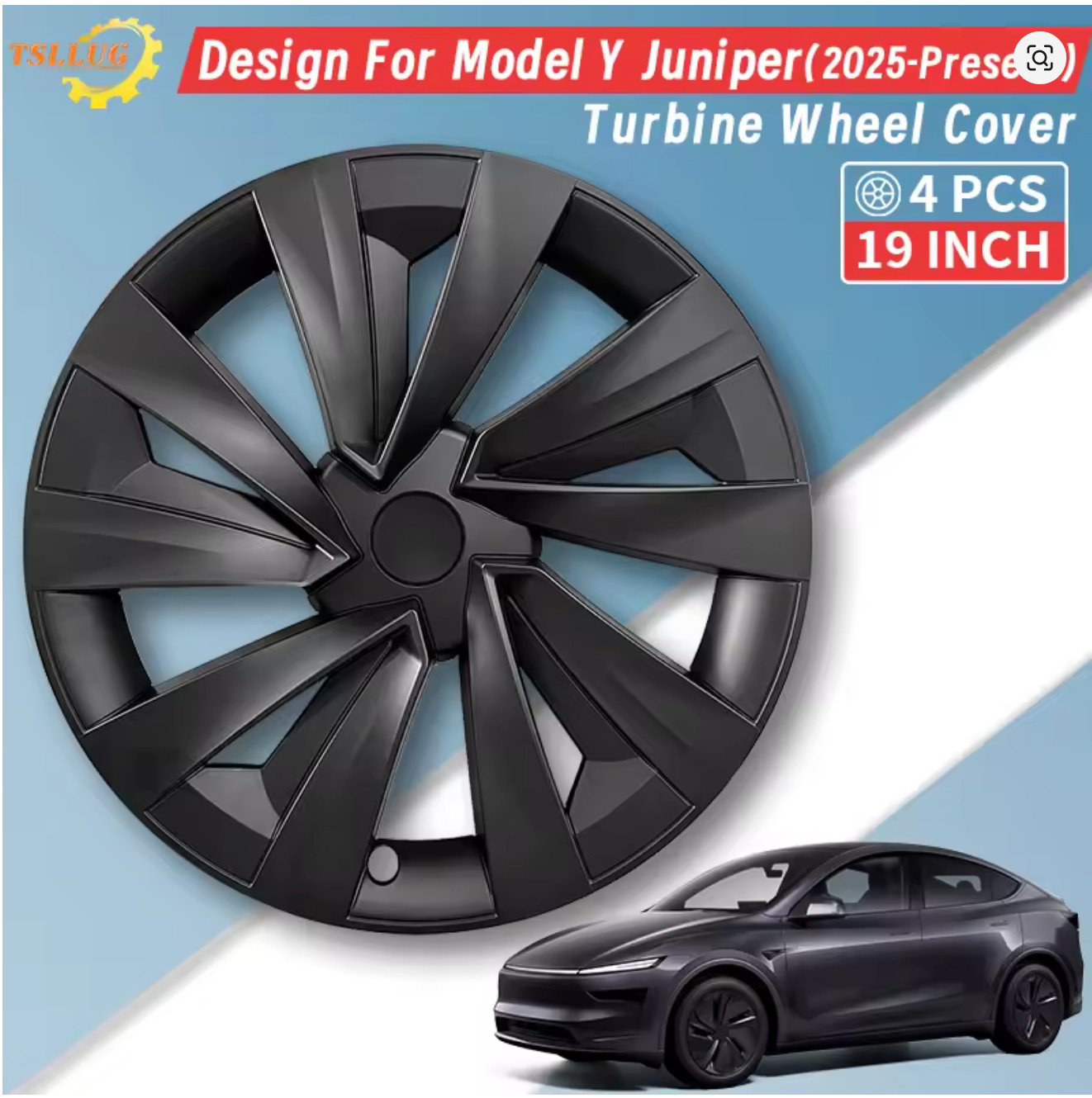 Enjoliveurs Tesla Model Y Juniper 2026 Accessoire Roue 19 Pouces Noir