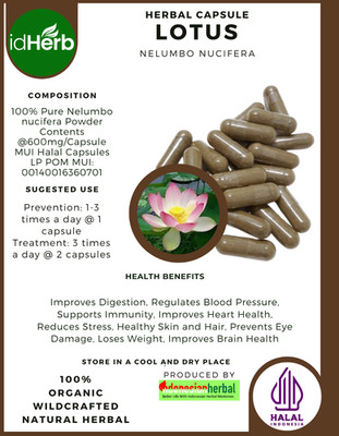 [idHerb] 100-800 Kapseln Sacred Lotus Nelumbo Nucifera Bio WildCrafted