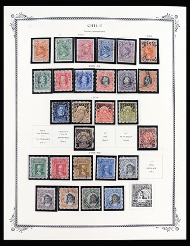 CHILE 1853-1970 Latino MNH MH Usado en Colección de Sellos Álbum Scott - Imagen 3 de 12