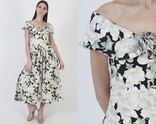 Vtg 80s Jessica McClintock Dress Gunne Sax Bridal Cotton Deco Victorian Gown 8