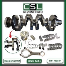 JAGUAR LAND ROVER 2.0 D 204DTD CRANKSHAFT CONROD PISTON MAIN & BIG END BEARINGS