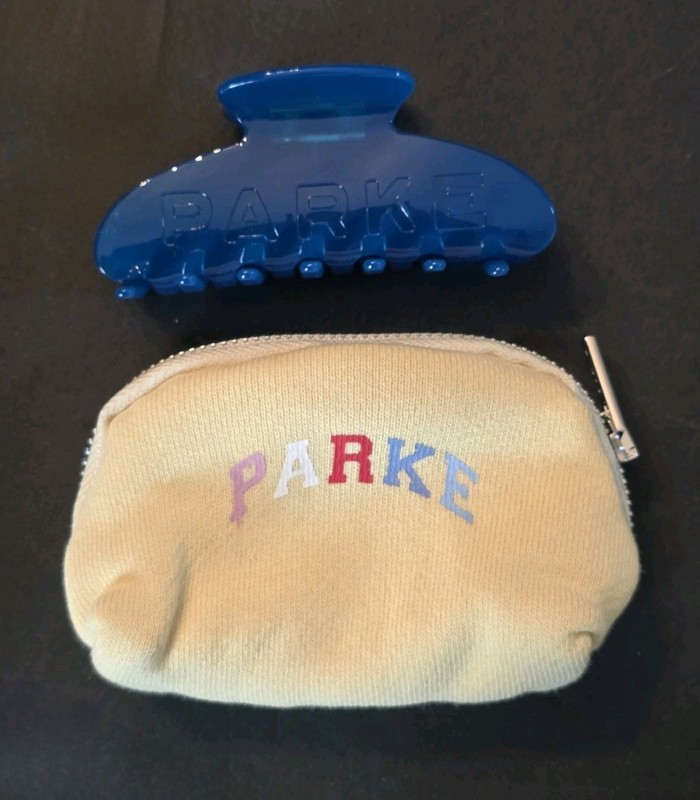 PARKE Claw Clip With Embroidered Pouch - Denim NWT