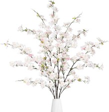 Sggvecsy Artificial Cherry Blossom Flowers 4 Pcs Faux Light Pink
