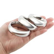 Stainless Steel-Metal Silver Cock Ring Penis Enhancer Glans Ring Sex Toy For Men