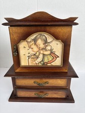 Vintage Hummel Style Music Jewelry Box 6 Drawer Bees & Honey PLAYS *FREE SHIP*