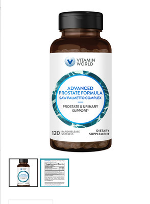Vitamin World Advanced Prostate Formula Urinary Support 120 softgels Exp.05/2027