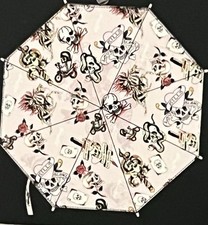 Ed Hardy Skull Tattoo Animal Print Hot Pink Auto Open Close Compact Umbrella NWT