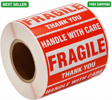Fragile Stickers 1 Roll 500 2x3 Fragile Label Sticker Handle With Care Mailing