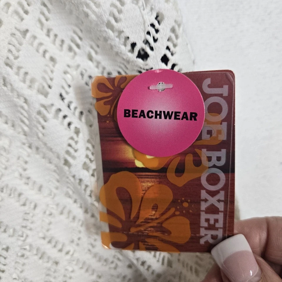 Joe Boxer White Crochet Shorts Sz XXL See Through Drawstring Waist Beachwear - Image 4 of 4