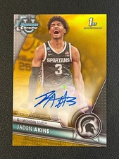 Jaden Akins 2023-24 Bowman Chrome University 1st Auto Gold Refractor /50 MSU 