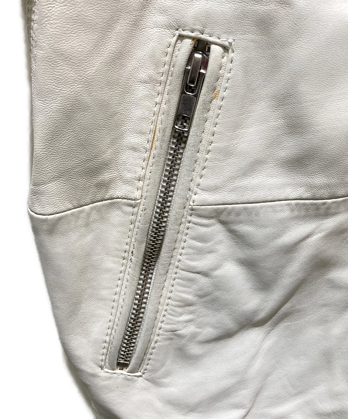 Diesel Processed Hooded Leather Jacket Men's Size S White image 5