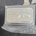 1 Troy Ounce .999 Fine Silver Bar AK-47 Assault Rifle Design Bullion Collectible