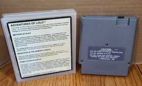 Nintendo NES Adventures of Lolo Cart, plastic case with info glued to back works