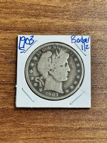 1903 S Barber Silver Half Nice G+ Good U.S. 50c Type Coin (Raw18059)