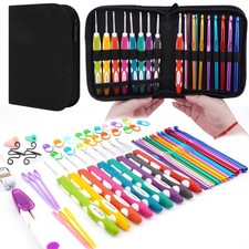 23 Sizes Crochet Hooks Set with Case,2mm-10mm Ergonomic Crochet Needles for A...