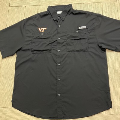 Columbia PFG Omni Shade Button Up Shirt Men s XL Blac Virginia Tech Fishing 