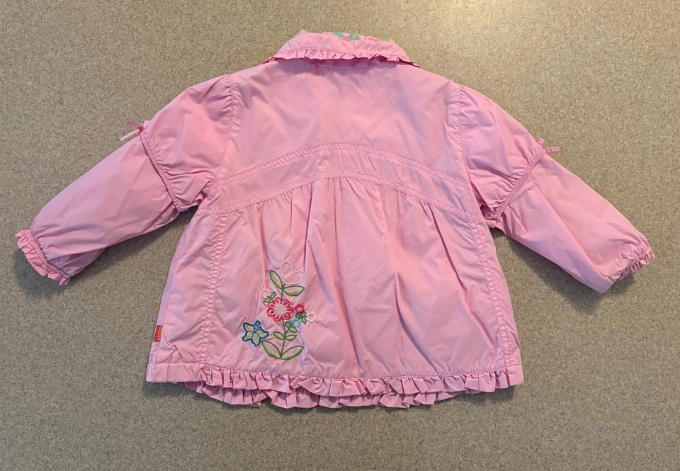 Chaqueta Oilily Rosa Bordada Flores Corazones Peces Talla 86 (2T) Foto 2 de 4