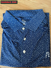 Rhoback Mulligan 3D Pattern Polo Athletic Fit Golf Shirt EUC 46