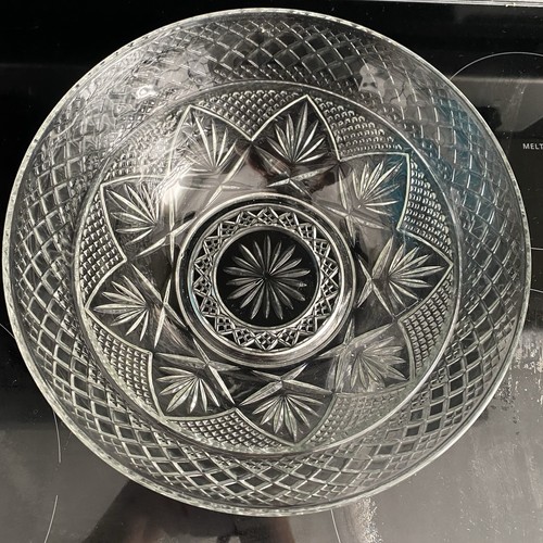 Cristal D'Arques Durand Antique Clear Crystal Bowl Large Salad Punch Serving 10"