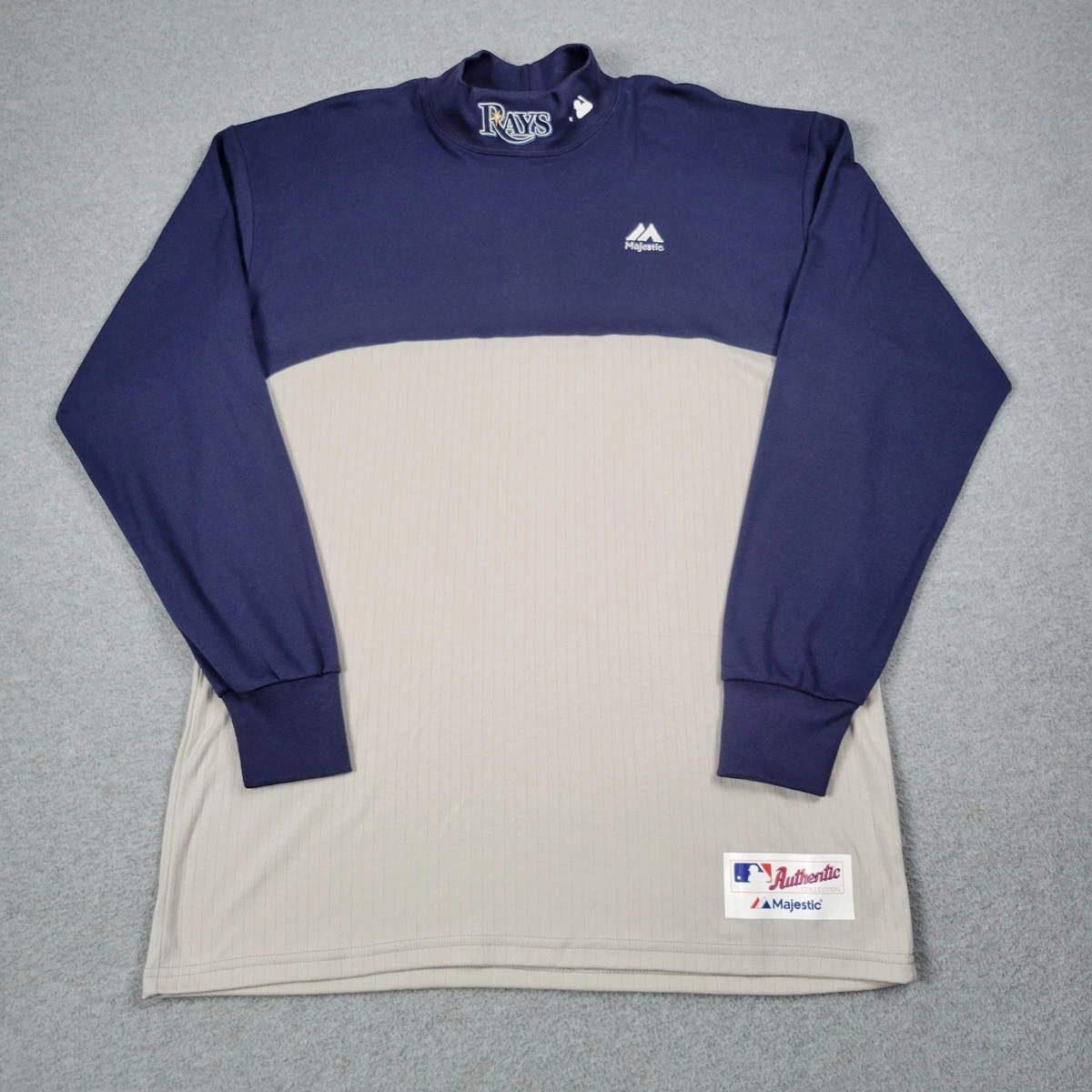 Chemise Majestic Tampa Bay Rays - Manches Courtes - Bleue - NEUF Avec Étiquette