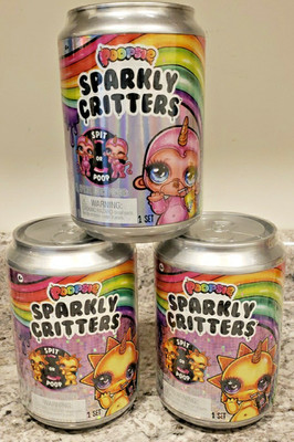 Lot of 3 Poopsie Sparkly Critters Magically Poop/Spit Slime Drop 1 & 2 Series